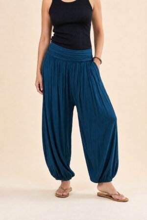 Pantalon Bohème Alluria bleu pétrole