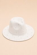 Chapeau Jada blanc à large bord avec strass