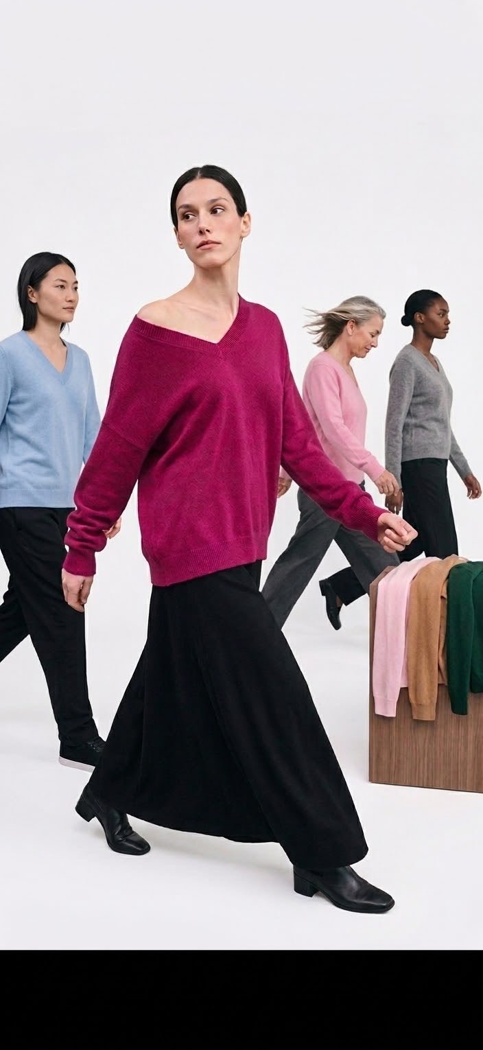 Femmes portant les pulls colorés La Belle Femme