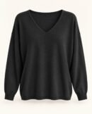 Pull léger col V Noir